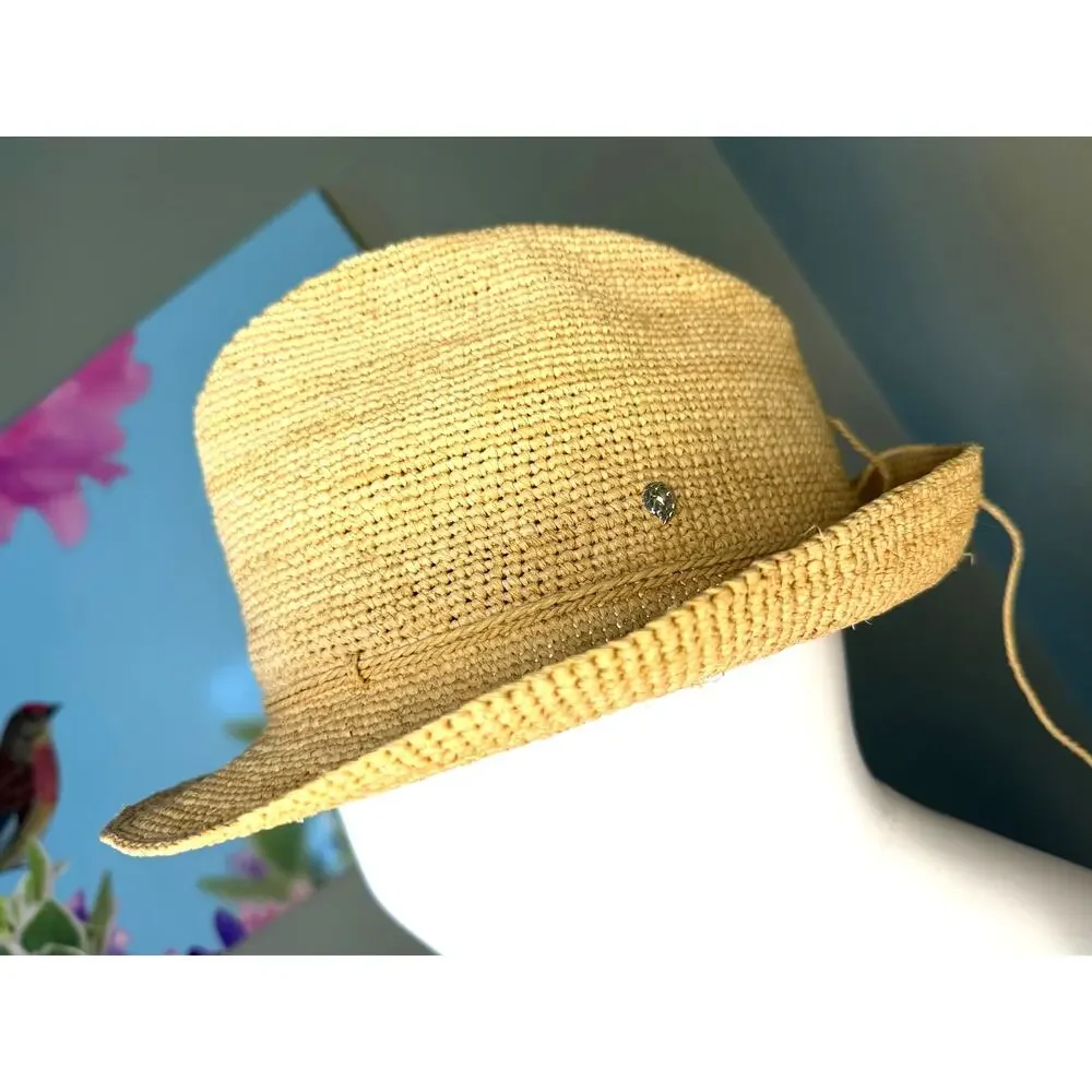 Helen Kaminski NWT Natural Raffia Sun Hat Golf Resort Vacation Womens One Size - Picture 6 of 11